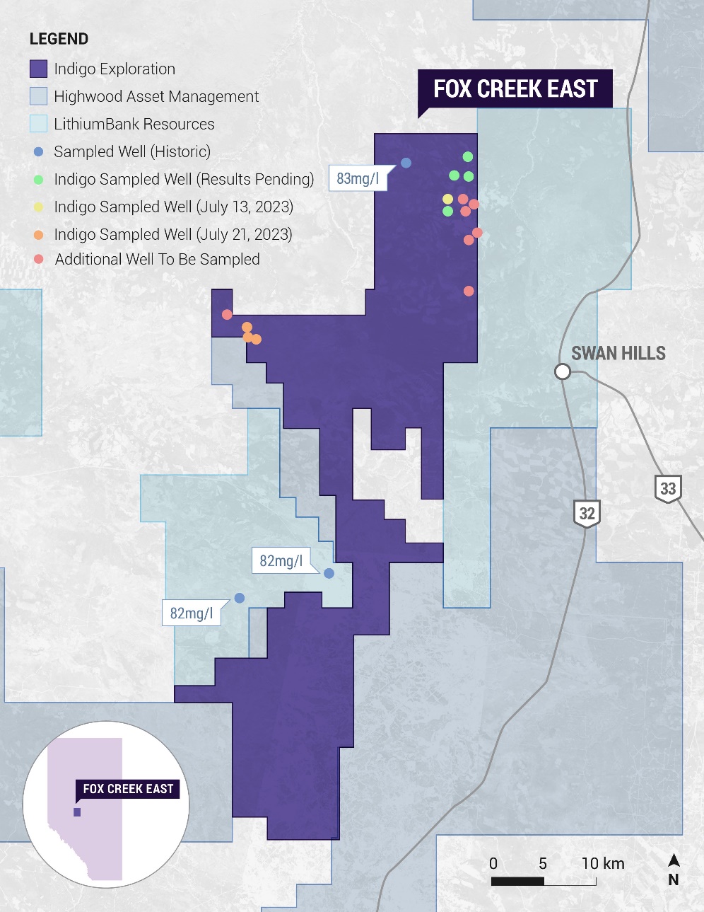 Figure 1 Fox Creek East Sampling Locations